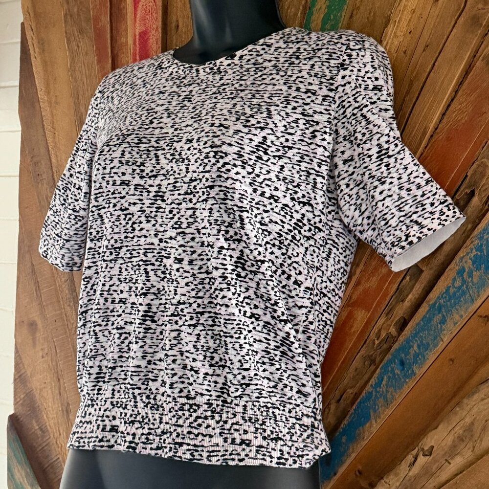 COS leopard print 100% cotton jersey top/ sweater/t-shirt Sz S